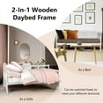 thumbnail image 6 of Giantex Twin Size Wooden Slats Daybed Frame, Sturdy Sofa Support Platform W/Rails and Full Wooden Slats Support, Home Furniture for Bedroom Living Room, White, 6 of 8