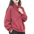 thumbnail image 2 of Stralyhd Womens Sweatshirt Oversized Long Sleeve Mock Neck Sweaters 2026 Winter Casual Fashion Pullover Top Comfy Loose Outfits Clothes Basic Lounge Wear Watermelon Red M, 2 of 4