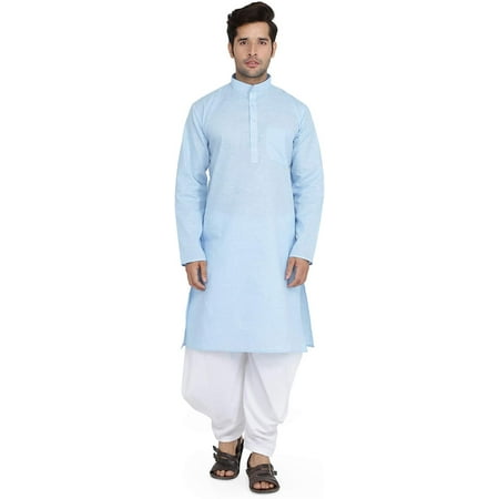 

Royal Kurta Mens Cotton Kurta & Salwar Set Light Blue 38