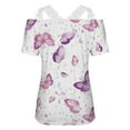thumbnail image 4 of Birdeem Fashion Womens Summer V-Neck Lace Patchwork Short Sleeve Sexy Top Blouse, 4 of 5
