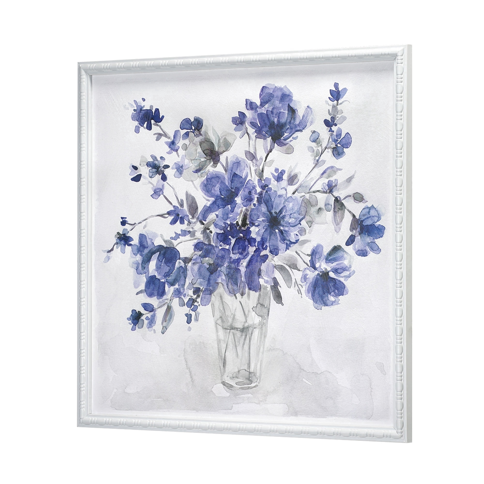 Crystal Art Gallery Blue Flower Vase Framed Wall Ar DΓ©cor 20" x 20"