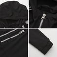 thumbnail image 4 of Levmjia Women Hooded Rain Jacket Waterproof Lightweight Long Sleeve Zip Up Mid Length Loose Fit Solid Color Outerwear Pockets Daily Commute Hiking Camping Travel Outdoor Casual, 4 of 6