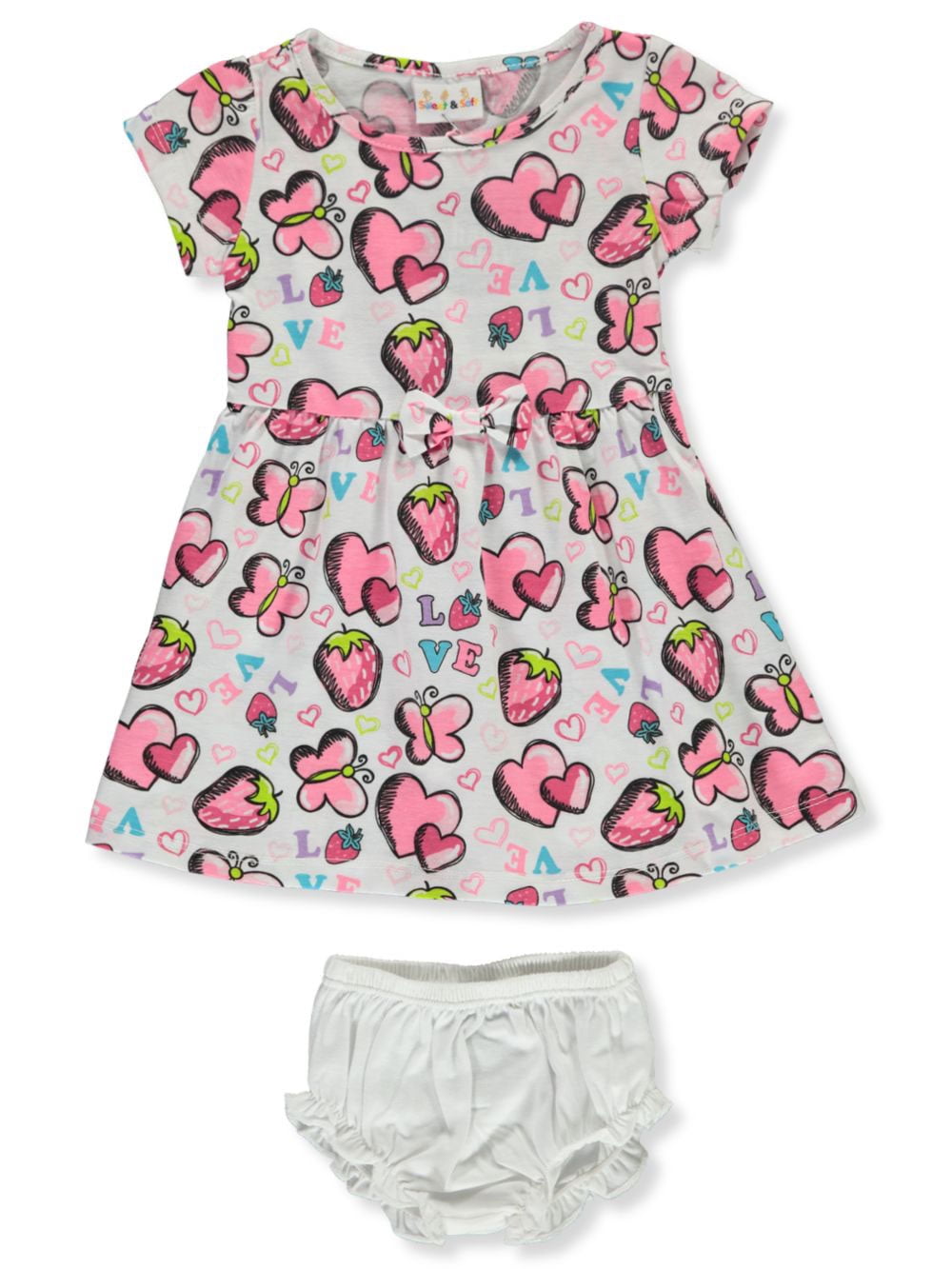 SGS International Sweet & Soft Baby Girls Butterfly 2-Piece Dress Set