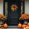 thumbnail image 3 of Northlight Fallen Leaves with Pine Cones and Pumpkins Artificial Thanksgiving Wreath, Orange 24-Inch, 3 of 6