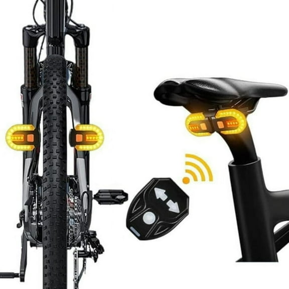 Bike Turn Signals, Bike Wireless LED Turn Signals Tail Light, USB Rechargeable Remote Control Bright Bicycle Rear Lights, Waterproof Bike Turn Signal LED Light for Mountain Bike, Bicycle, Scooter