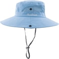thumbnail image 4 of Kids Sun Protection Bucket Hat, Adjustable Wide Brim UPF 50+ Protection Hat, Quick-Drying Beach Cap for Fishing Blue, 4 of 6