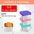 thumbnail image 6 of Small Stainless Steel Snack Containers 6oz, 4 Pack Metal Food Storage Containers with Silicone Lids, Lunch Box for Sauce, Nuts, Fruits, 6 of 7