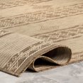 thumbnail image 3 of nuLOOM Leigh Ethnic Stripes Indoor/Outdoor Area Rug, 8' x 10', Beige, 3 of 9