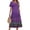 Dark Purple, variant on Summer Women's Midi Dress, Round Neck Short Sleeve Retro Ethnic Print Dress, Casual Boho Striped A-Line Swing Dress, Elegant Fashion Outfits, Summer Womens Dresses (Green XXL)