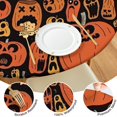 thumbnail image 4 of Halloween Crazy Pumpkins Pattern Round Fitted Tablecloth with Elastic Edge,Dining Table Cover Waterproof,Outdoor Round Tablecloth for Camping,Dining,Indoor and Outdoor, 4 of 7