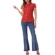 thumbnail image 2 of CAMISAS DE MANGA CORTA VINTAGE PARA MUJER INSPIRADAS, CON BOTONES Y PUNTOS POLKA XL ROJO, 2 of 6