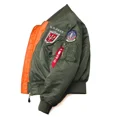 thumbnail image 3 of Veste Bomber Homme Automne Hiver Coupe-Vent Imperméable MA-1 Armée Vintage Pilote Moto Aviateur, 3 of 5