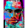 thumbnail image 4 of Stephen Chambers 12x14 White Modern Wood Framed Wall Art Titled - Malcolm X, 4 of 6