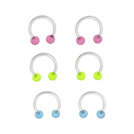 Body Jewelry 3-Piece Glow-in-the-Dark Circular Barbell Set