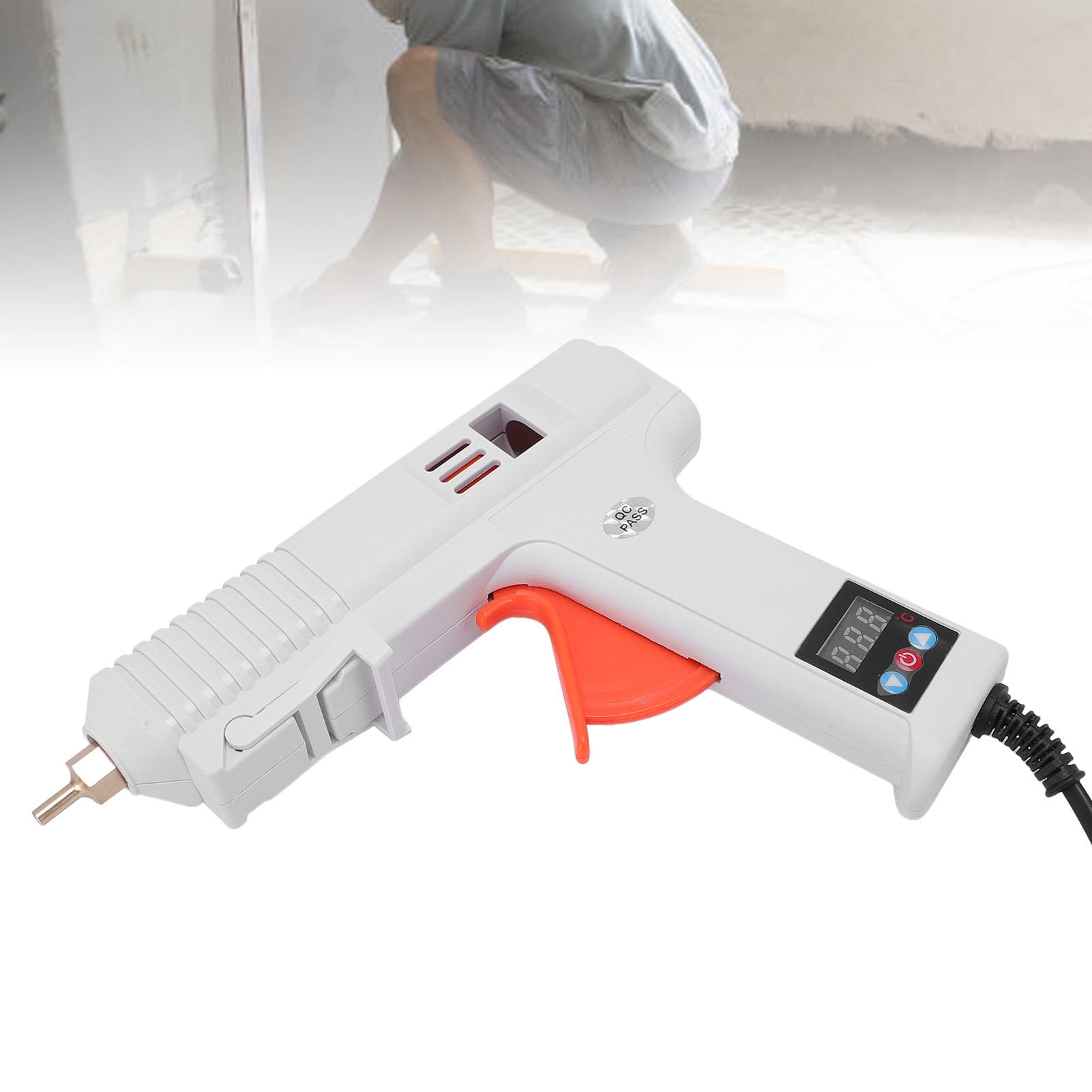 Yajisi 120W Adjustable Hot Melt Glue Gun with Digital Display, Quick Heat, Ergonomic Handle – Ideal for DIY Crafts & Repairs