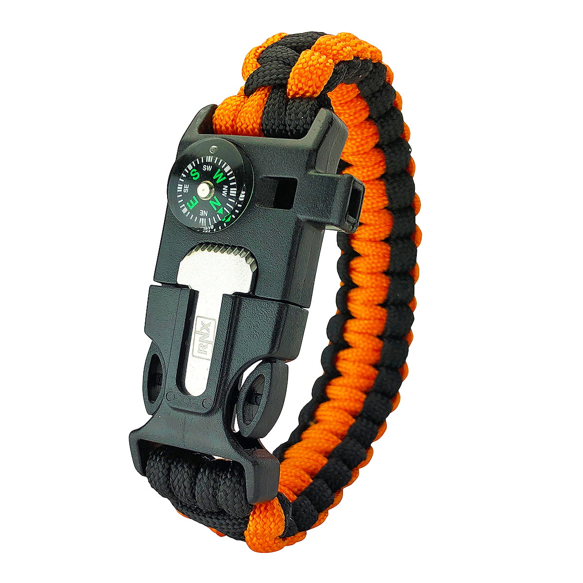 ELK Paracord Survival Bracelets Include Adjustable Size Loud Whistle  Emergency Knife and Fire Starter  Perfect for Outdoor Hiking Camping  Fishing and Hunting Black and BlackOrange 2 Pack  Walmartcom
