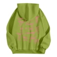 thumbnail image 6 of Women's Hoodies Sweatshirts Graphic Word Hoodie Sweatshirt for Women Long Sleeve Cozy Preppy Tops Casual Everyday Wear Green XL, 6 of 6