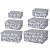 A&B Home Albany Storage Boxes With Zebra Motif, Set of 6
