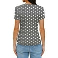 thumbnail image 4 of Ploka Dots Tight T-Shirt for Women Summer Slim Fit Crewneck Short Sleeve Baselayer Tee Tops Going Out Cropped Blouse, 4 of 6