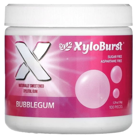 Xyloburst, Xylitol Gum, Bubble Gum, 100 Pieces, 5.29 oz Pack of 2