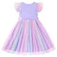 thumbnail image 2 of Lanbubble Toddler Baby Girls Rainbow Tutu Dresses Tulle Dress Party Princess Sequins Sundress Ruffle Sleeveless Light Purple 2-3Years, 2 of 10