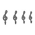 thumbnail image 6 of Danya B 4 Piece Dark Brown Iron Musical Note Treble Clef Wall Sculpture Utility Hooks, 6 of 7