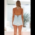 thumbnail image 4 of Conjunto de para Mujer: Traje de 2 Piezas, Top de con Lazo Frontal, Chaleco de , Camiseta Sin Mangas Y2K con Espalda Descubierta. Azul XL, 4 of 10