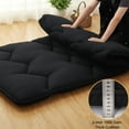 thumbnail image 4 of Historyli Japanese Floor Mattress Futon Mattress,3 '' Thicken Daybed Futon Roll Up,Portable & Foldable Tatami Mat for Sofa Lounger Camping Dormitory Yoga Sleep Nap Meditation (Twin,Black), 4 of 6