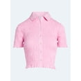 thumbnail image 6 of Free Assembly Women's Smocked Cotton Button Front Shirt with Short Sleeves XS-XXL, 6 of 7