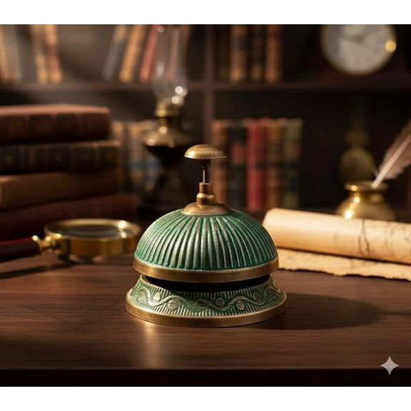 Ship’s Bell: Antique Brass Nautical Tabletop Decor for Home & Office