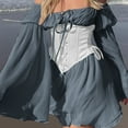 thumbnail image 4 of SELONE Medieval Vintage Court Dresses Long Sleeve Halloween Corset Tube Top Mini Gothic A Line Corset Tops Dress Bell Sleeve Vintage Party Dress Elegant Ruffle Vacation Halloween Outfit Fall, 4 of 5