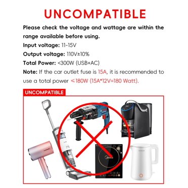 400W Car Power Inverter With 65W USB-C - DC 12V To 110V AC Converter For Laptops & Devices