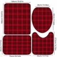 thumbnail image 3 of Christmas Bathroom Decor Set with Waterproof Polyester Shower Curtain, Bath Mat, U-Shaped Toilet Rug, and Seat Cover in Red Plaid, 3 of 8