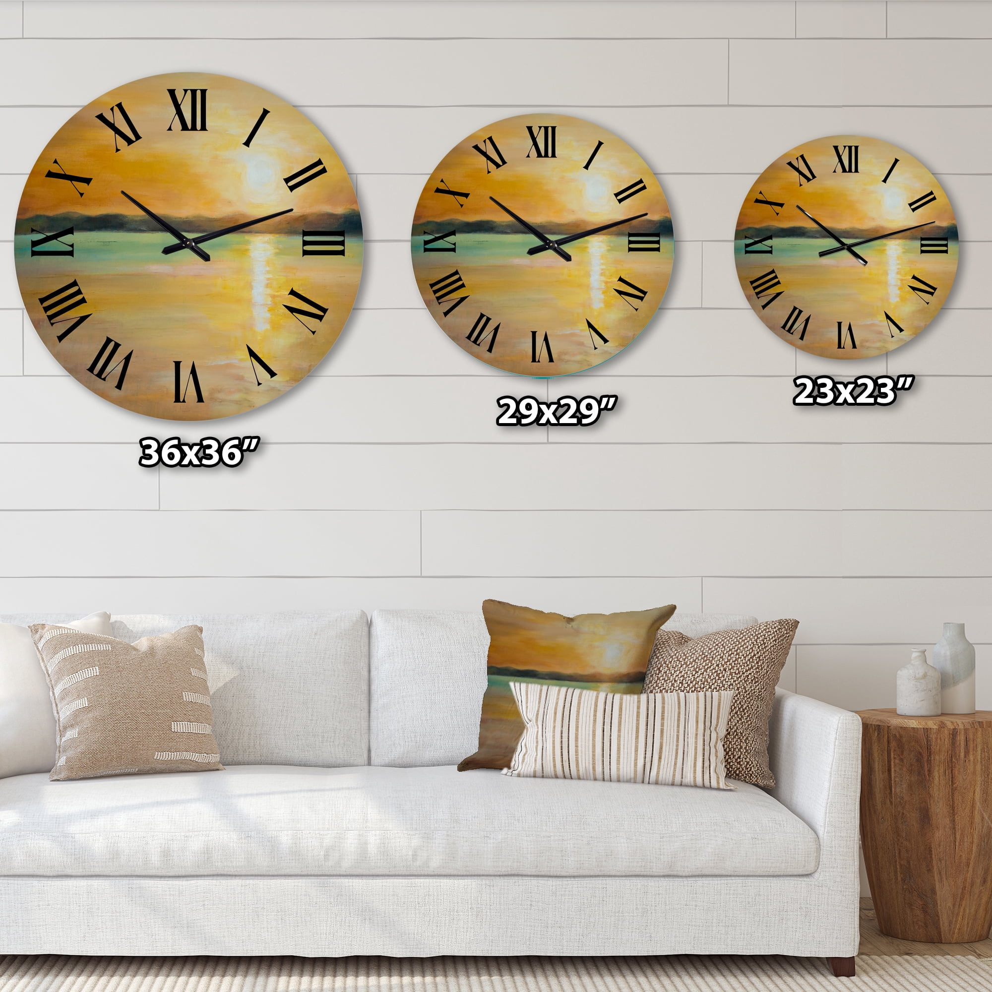 Designart 1 in Quartz Coastal Wall Clock