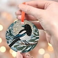 thumbnail image 4 of Magpie on pine tree branch GLASS Hanging, Bird Lover Decor, Bird Nerd, Christmas decor, Bird Suncatcher Decor, black white Magpie Decor, Ornament 2025, Holiday 2025, Seasonal, 4 of 5