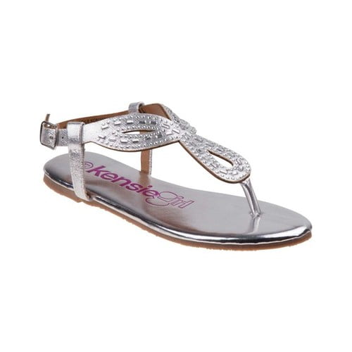 girls silver flip flops