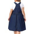 thumbnail image 4 of DARING DIVA Women's Plus Denim Overalls Jumper Jean Midi Dress 4X Black Blue, 4 of 6