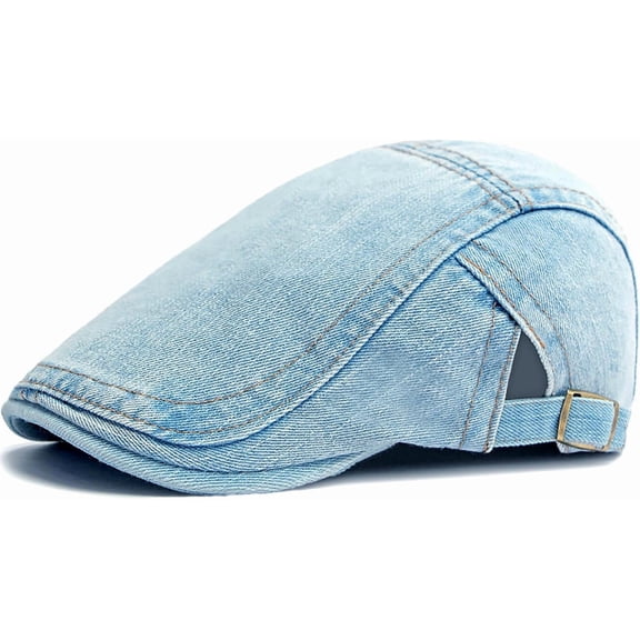 CoCoMangos Men Denim Newsboy Hats Adjustable Berets Hats Ivy Gatsby Cabbie Driving Flat Caps
