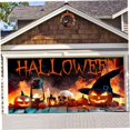 thumbnail image 6 of Halloween Decorations, Garage Door Cover, 6x13 Ft Garage Door Cover with Installation Kit Polyester Scary Pumpkin Outdoor Halloween Decorations Hanging Garage Door Banner for Party Wall, 6 of 6