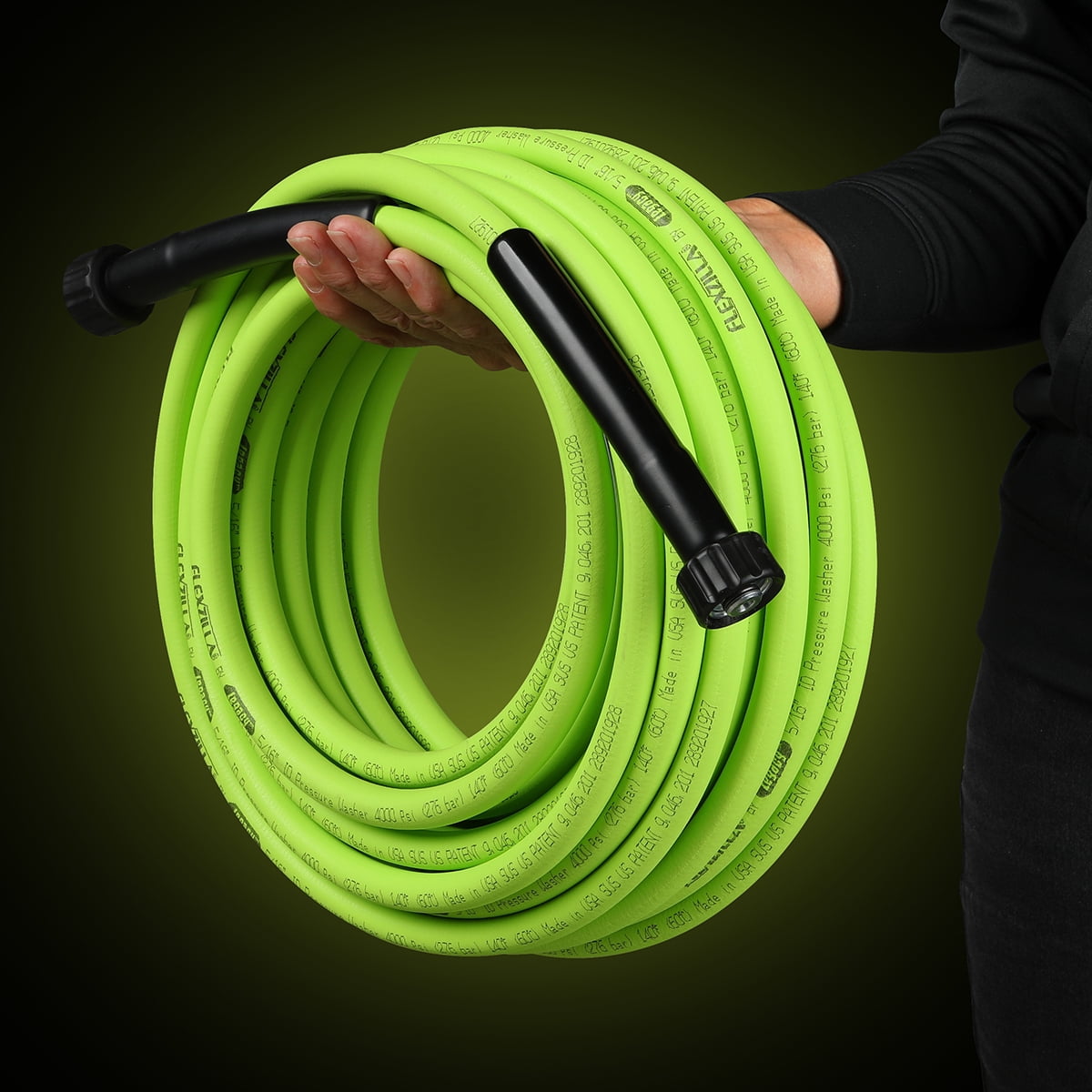 Flexzilla Pressure Washer Hose, 5/16 in. x 50 ft., 3100 PSI, M22 Fittings, ZillaGreen