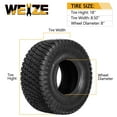 thumbnail image 2 of 1autodepot 18X8.5-8 Lawn Mower Tire, 18X8.50-8 Tractor Golf Cart Turf Tire, 4 ply Tubeless, 815lbs Capacity, Set of 2, 2 of 7