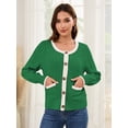 thumbnail image 4 of Usaibhir Womens Knit Button Up Cardigan Sweaters with Pockets Long Sleeve Crew Neck Open Front Sweater Jackets Outerwear, 4 of 8