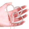 thumbnail image 2 of LOVENJOY - Decoraci&oacute;n para tarta de boda con corazones dobles en caja de regalo, oro rosa, diamantes de imitaci&oacute;n de vidrio, 2 of 6