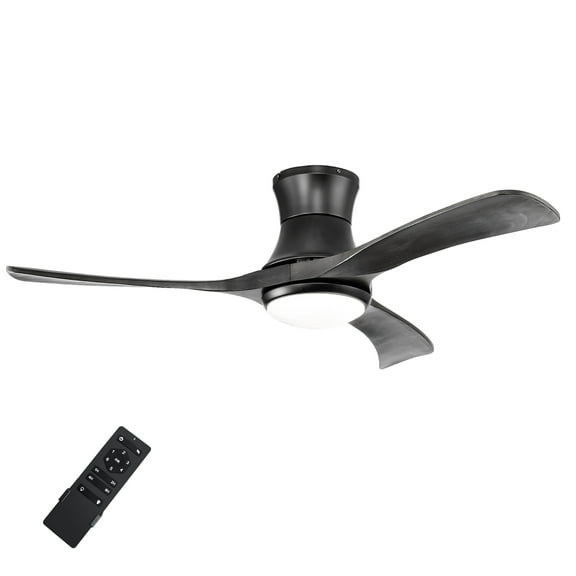 Costway 52 Inches Ceiling Fan with LED Light, Remote Control,6 Wind Speeds and 8H Timer