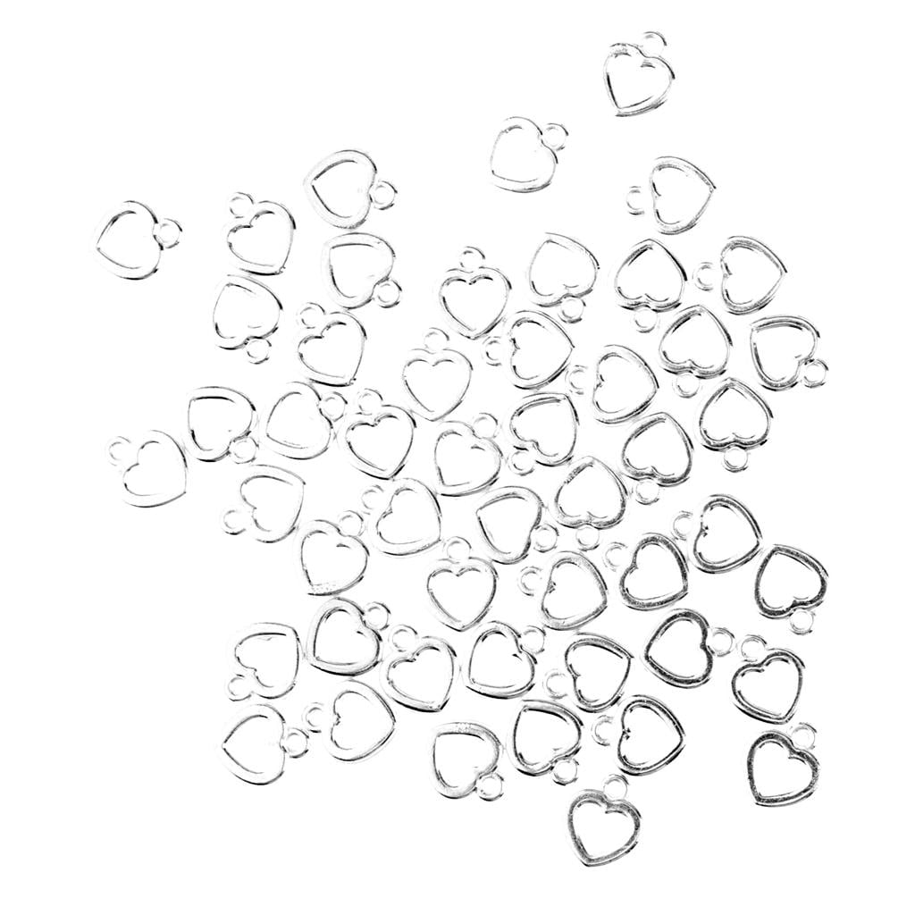 Milageto 6x 50 Pieces Hollow Beads 12x10mm Small for Jewelry Earring Necklace Bracelet Making DIY Bracelet Craft