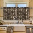 thumbnail image 2 of Yayeee Kitchen Curtains Tier Set of 2 Light Filtering 57"x24" Over Sink Window Panels, Black Floral Pattern, 2 of 7