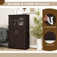 thumbnail image 7 of Costway Bathroom Storage Cabinet Linen Storage Cabinet with Doors and Adjustable Shelves Brown, 7 of 7