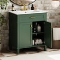 thumbnail image 5 of Green bathroom vanity with golden metal handles | Provide versatile storage in the bathroom | Add a touch of luxury to daily routines, 5 of 6