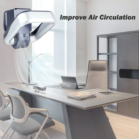 

Wall Mounted Fan Bladeless with Remote Controller No Leaf Cooled Fan with Rotatable Head for Home/Office 9-Hour Timing 3 Gear Airflow Adjustable Grey 15.7