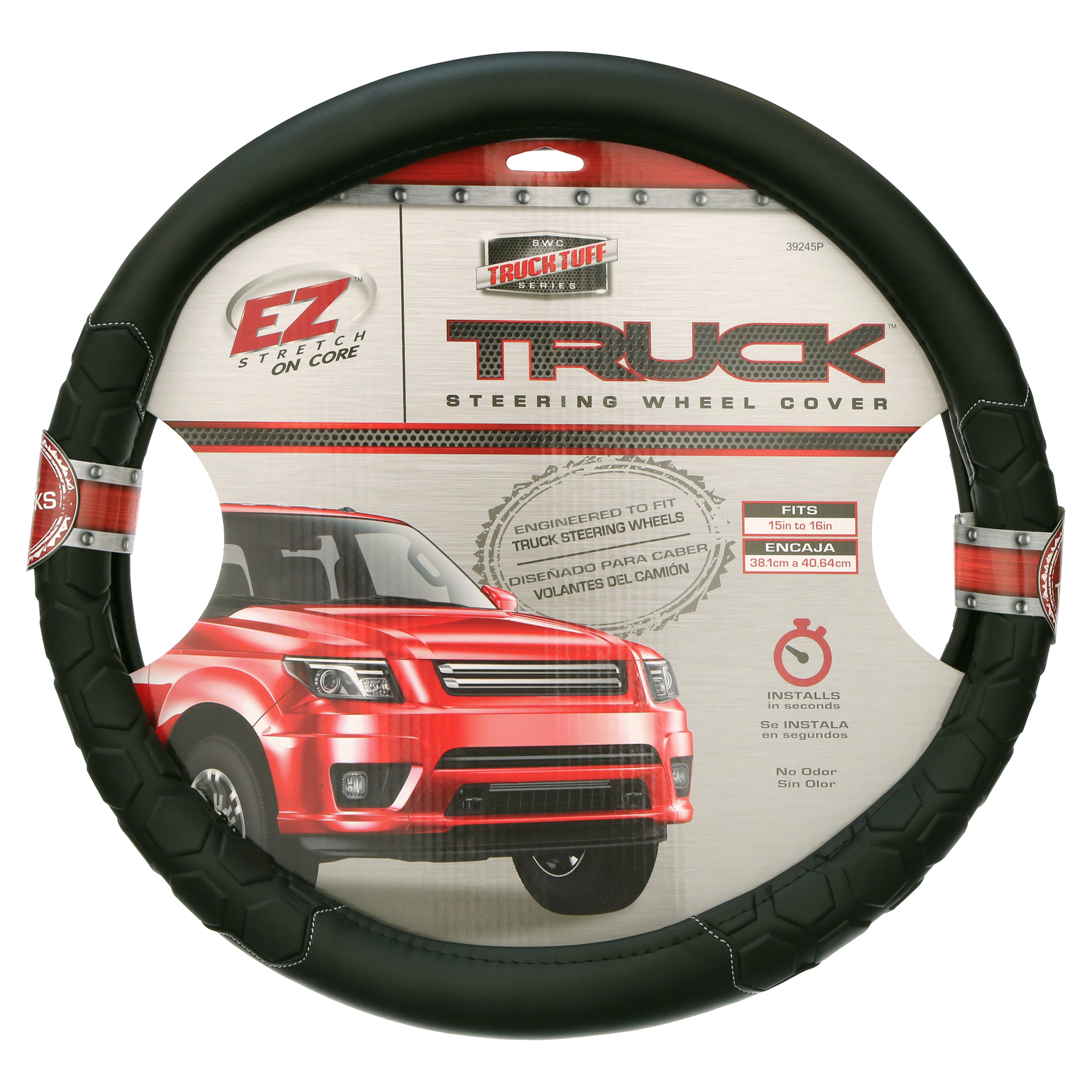 Truck Tuff Heavy-Duty Steering Wheel Cover, Black photo 1